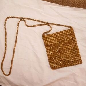 Gold vintage beaded crossbody purse beautiful great condition